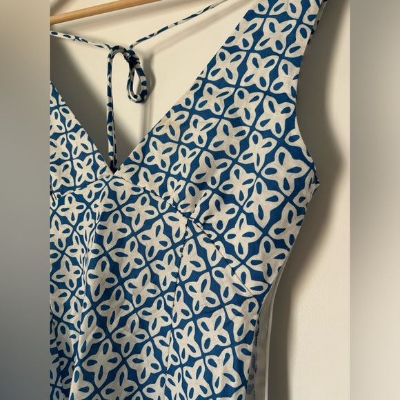 NWOT vrg grl SUN SEEKER BIAS CUT LINEN MINI DRESS BLUE - Picture 4 of 5